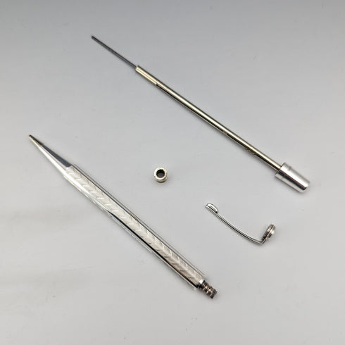 1952 British Yard O' Red Sterling Silver Push Pencil with Box and Papers